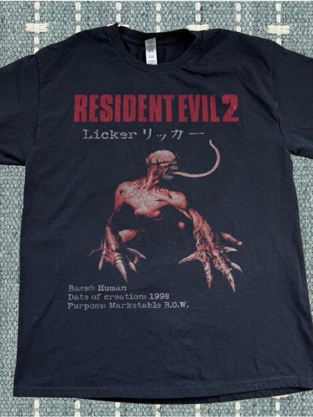 Gildan Black Resident Evil 2 Licker Graphic Tee